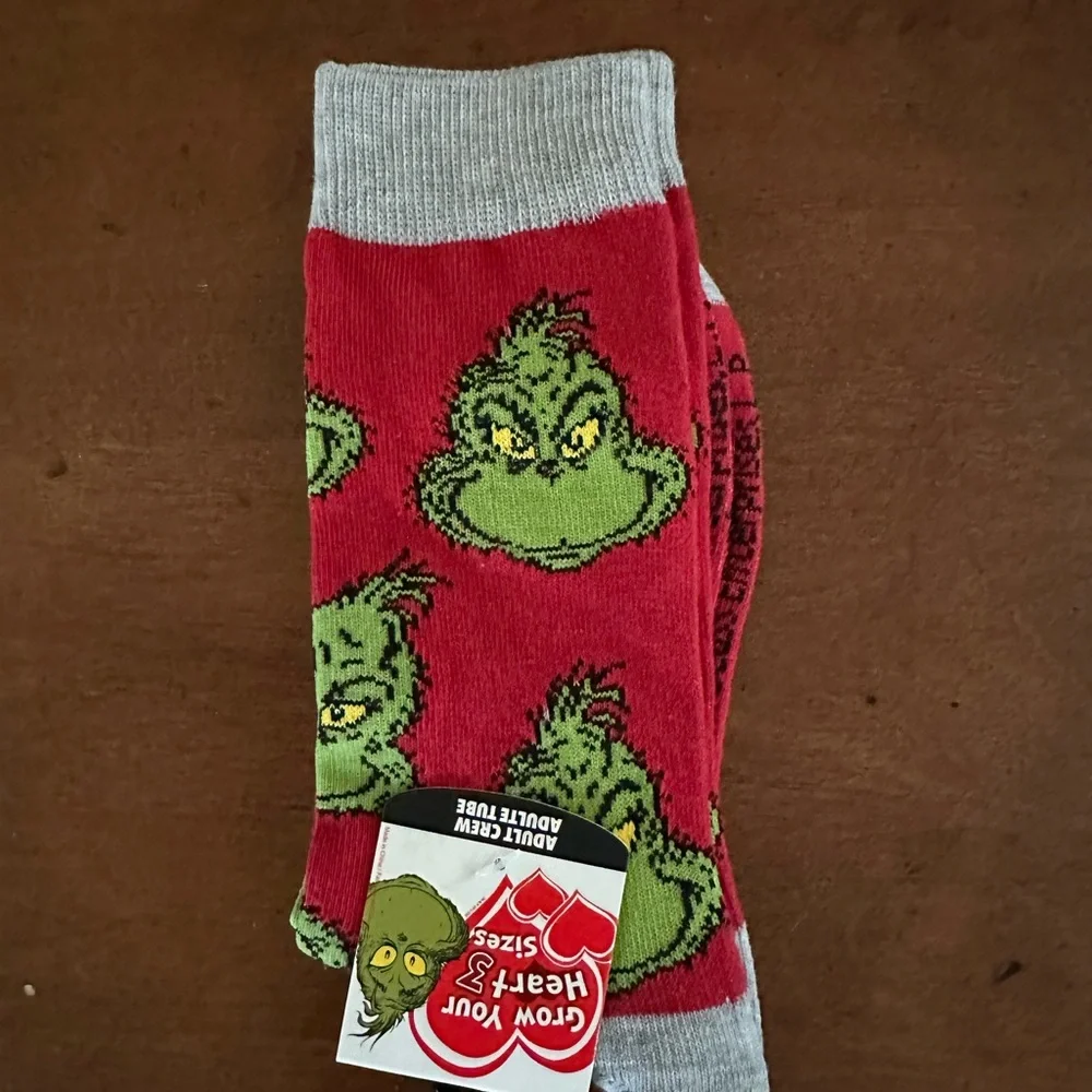 Dr. Suess Grinch Adult Crew Socks